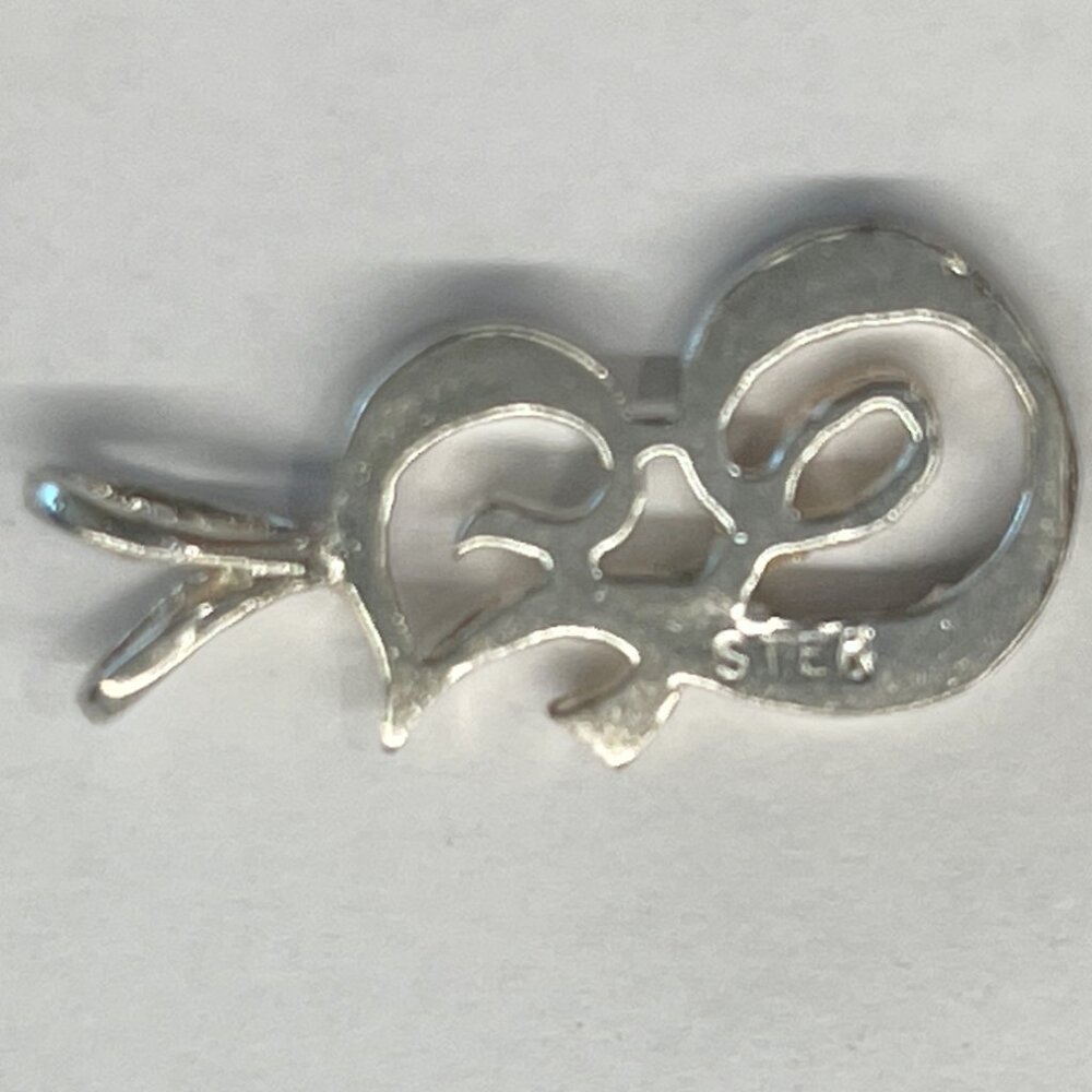 Vtg Sterling Silver Script Initial "J" Pendant - image 4